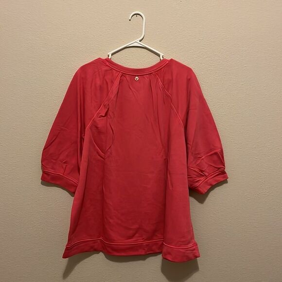 Lane Bryant, Livi Active 3/4-Sleeve Sweatshirt - Rouge Red - Picture 5 of 7